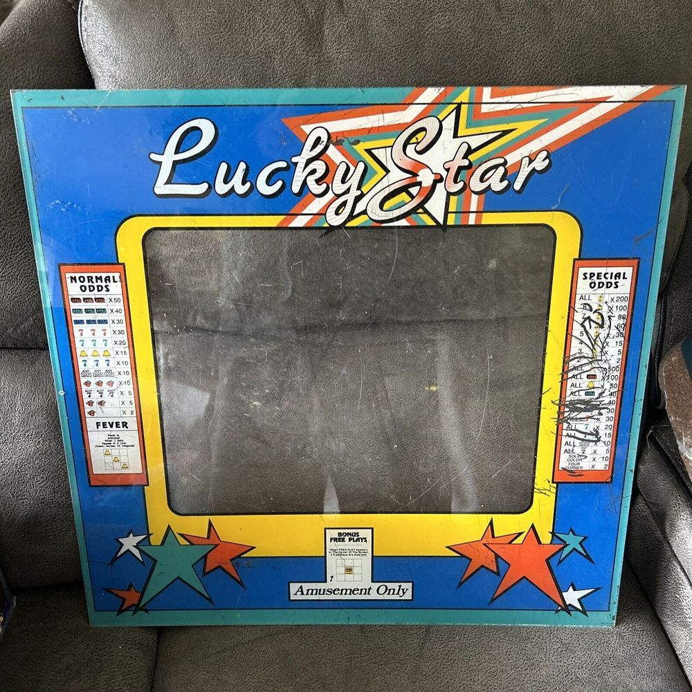 Lucky Star‎ Arcade Cabinet Game Plastic Frame 1980s Vintage Casino Man Cave